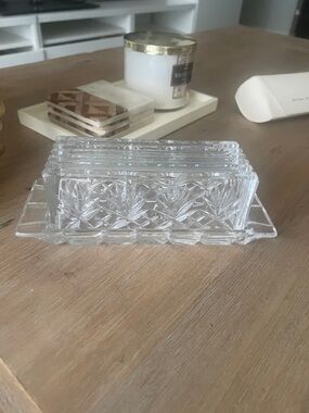 ESSEX CRYSTAL CLEAR GLASS INDUSTRIES COVERED BUTTER DISH 1997-2013